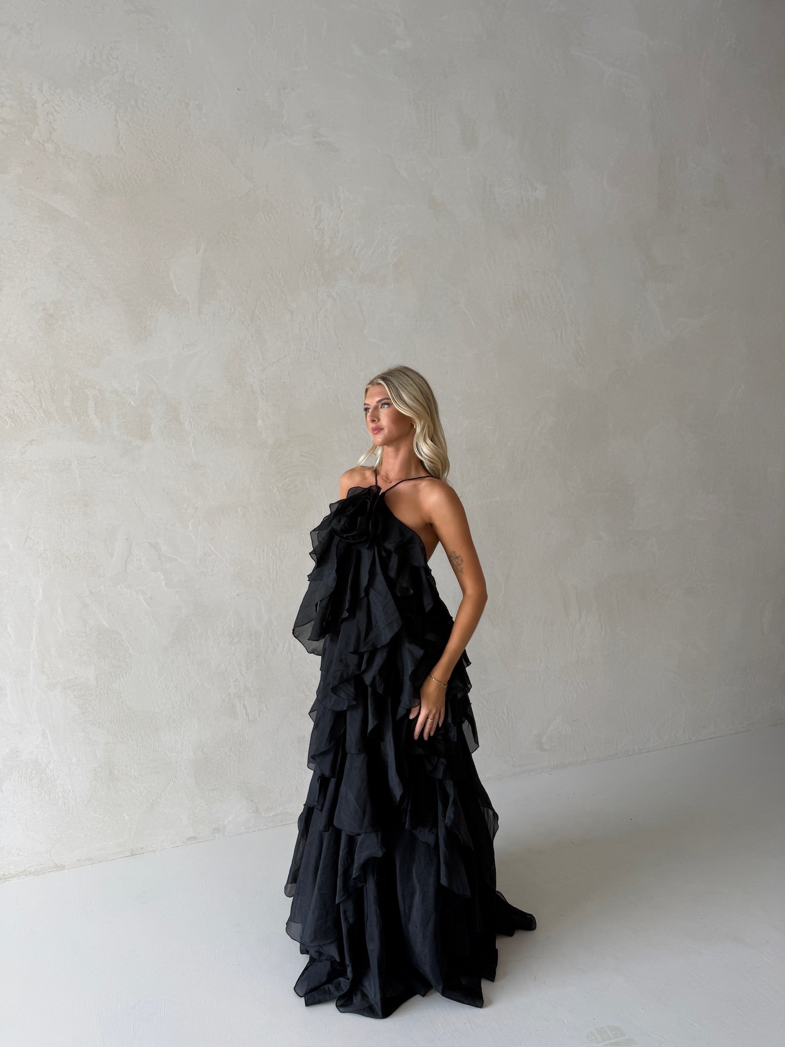 AJE Pandorea Layered Maxi Dress In Black – Worn By Her