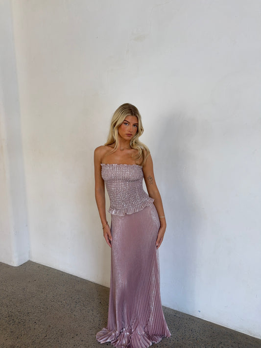 Maya Gown in Dusty Shimmer
