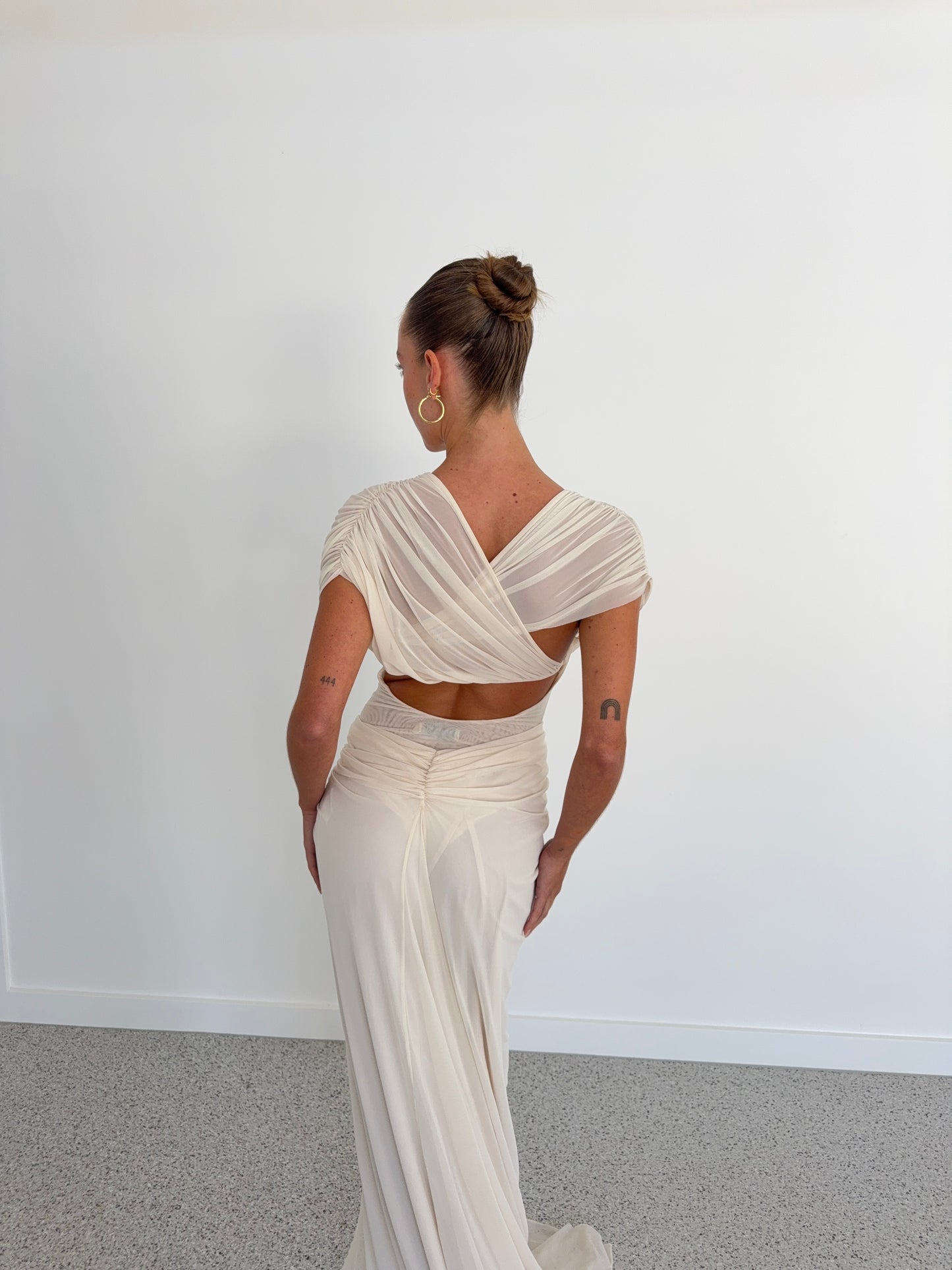 Leia Drape Gown in Butter Cream