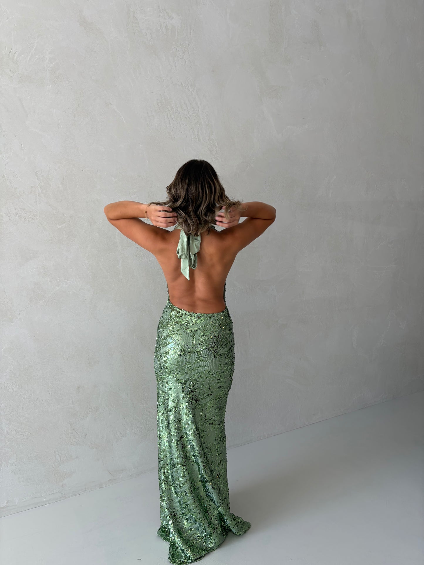 Liana Dress in Seafoam Sequin