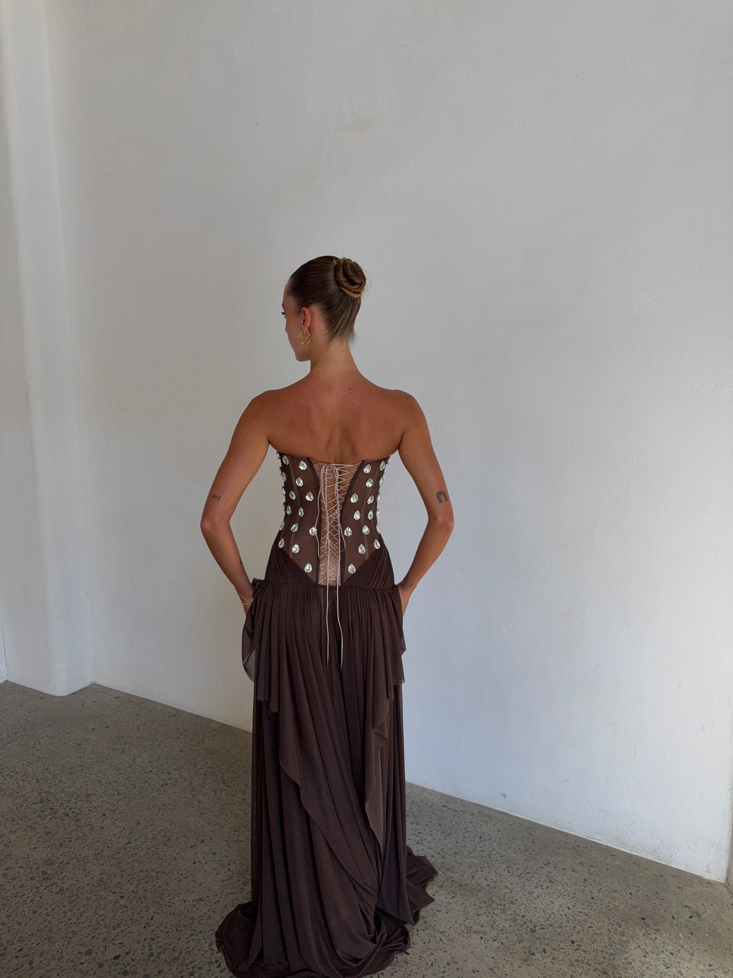 Aurelia gown in Brown