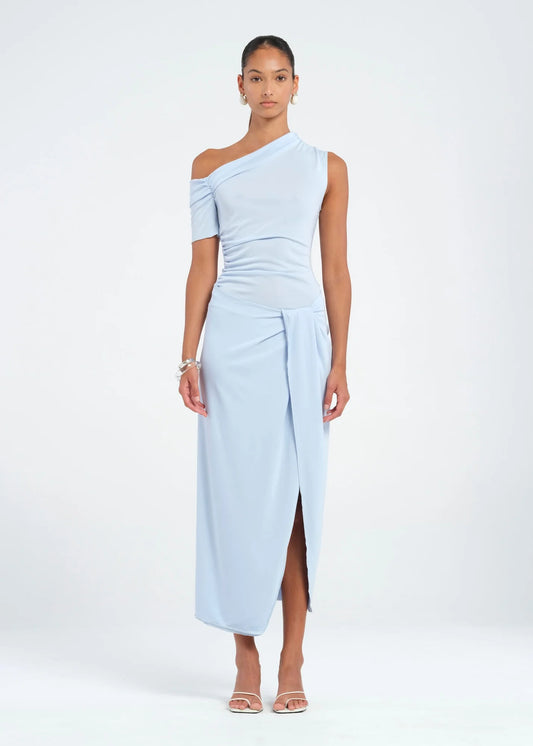 Cleo One Shoulder Maxi in Sky