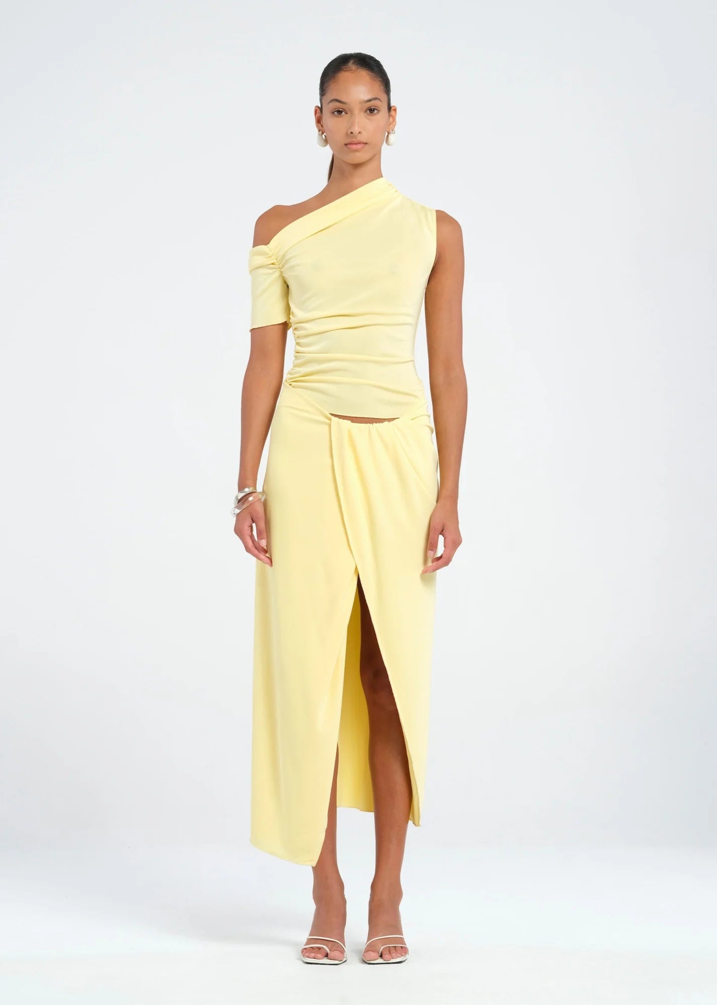 Cleo One Shoulder Maxi in Butter