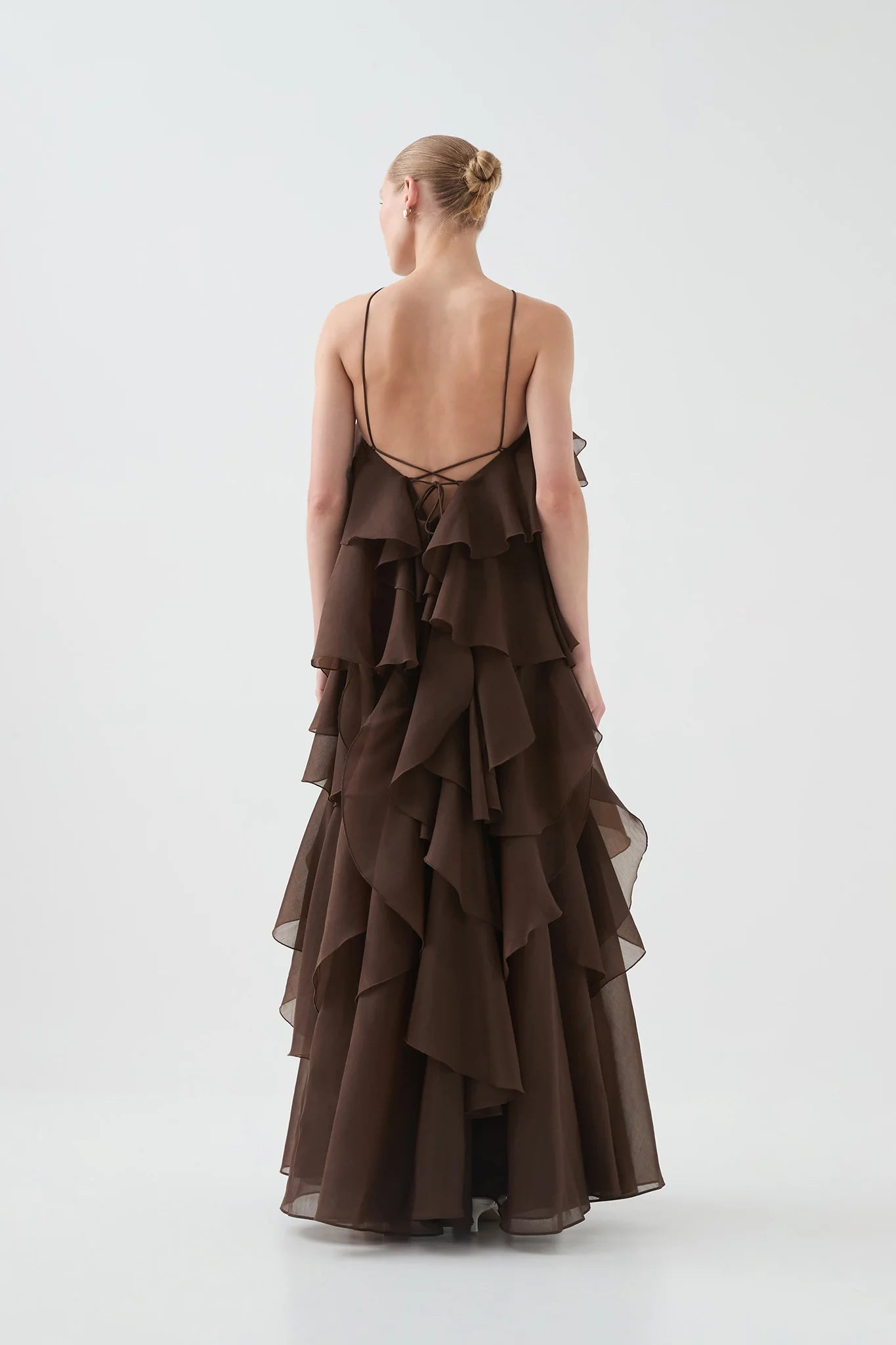 Pandorea Layered Maxi Dress In Brown