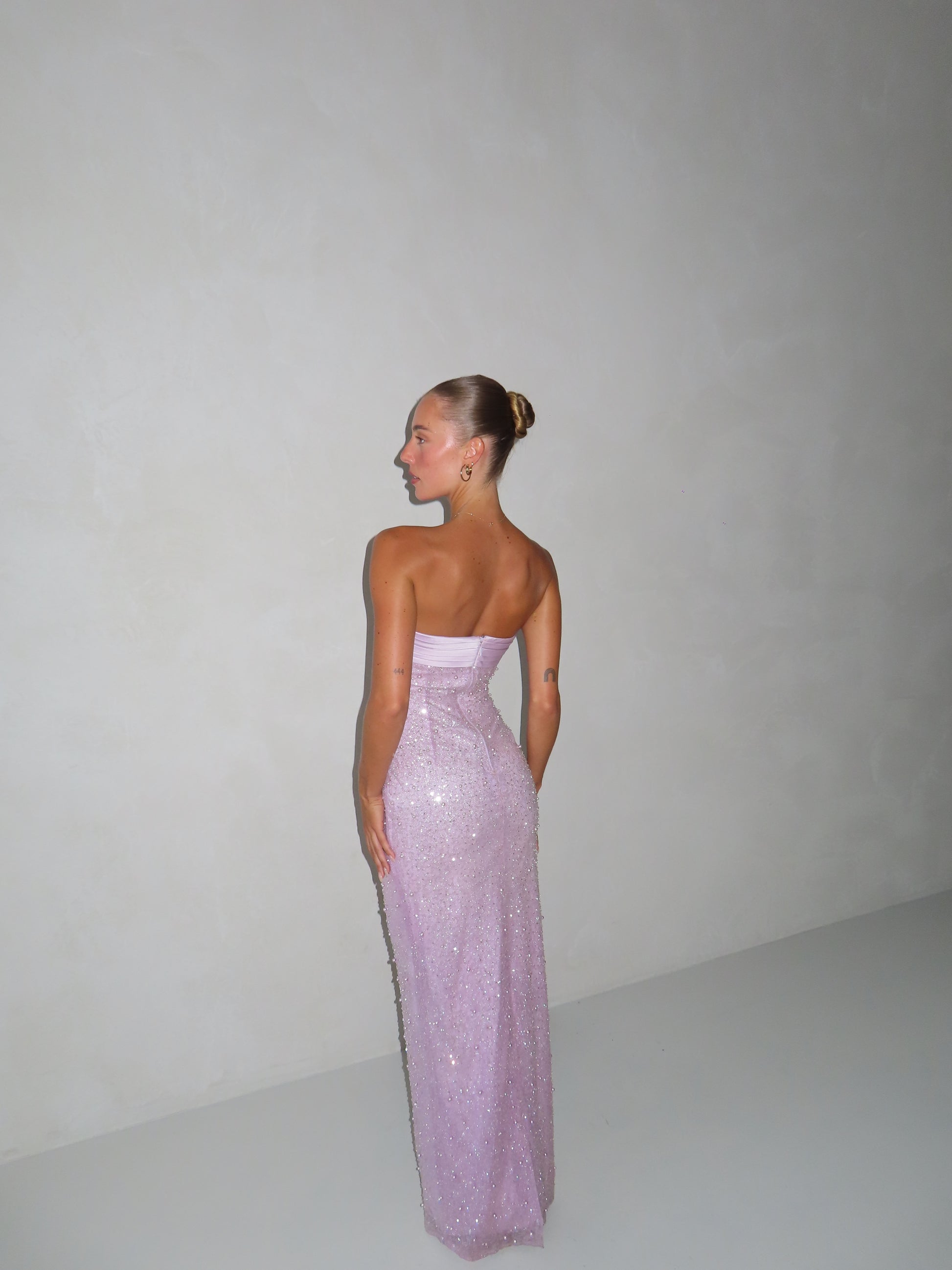 MISS CIRCLE Lainey Purple Satin Sequin Pearls Beaded Maxi Dress Worn By Her MISS CIRCLE Lainey Purple Satin Sequin Pearls Beaded Maxi Dress Worn By Her