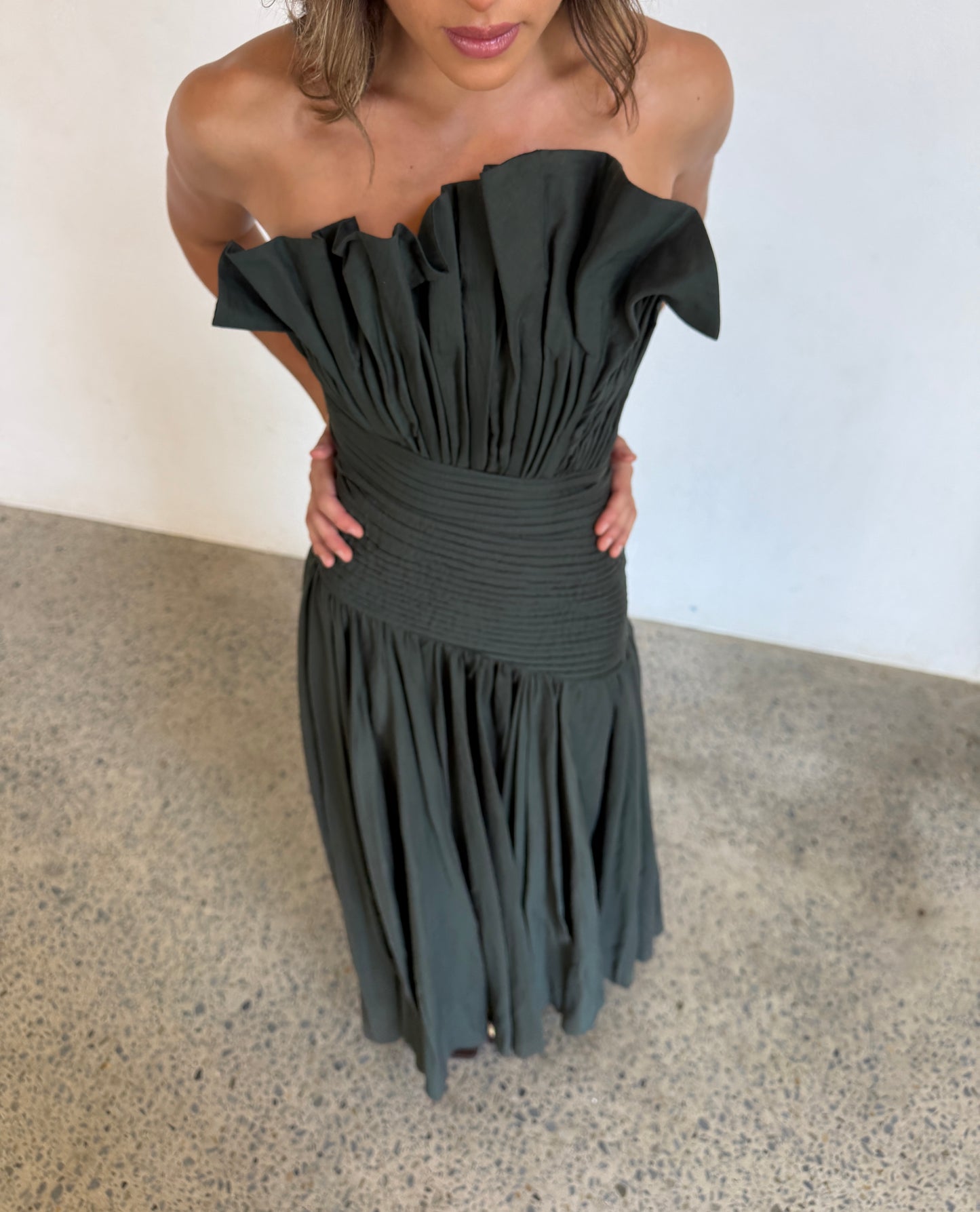 Aquiline Gown in Hunter Green