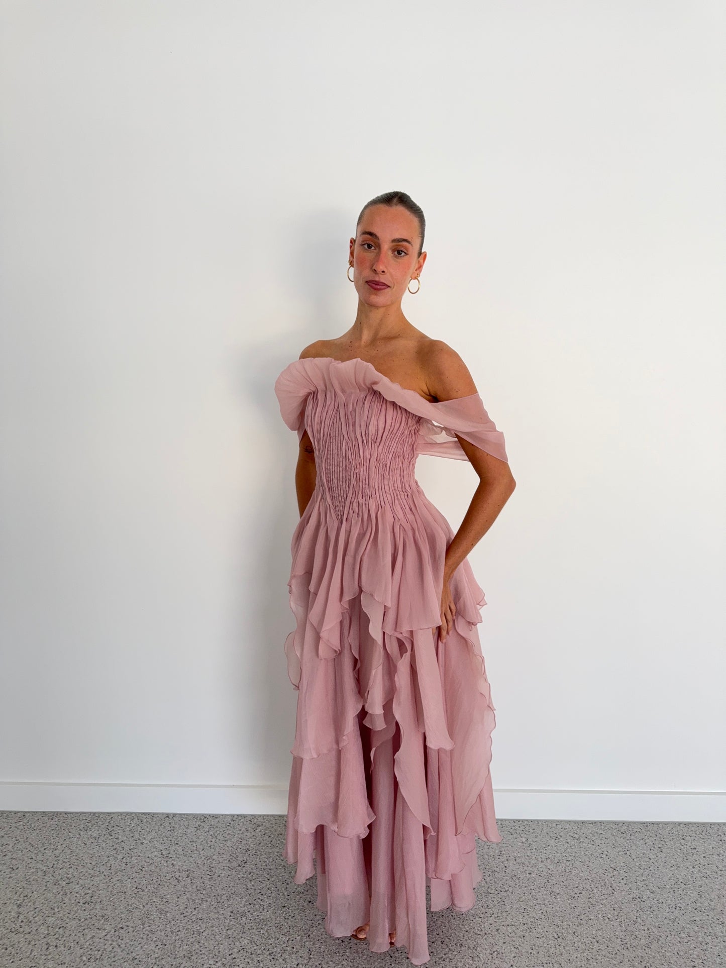Nisha Gown In Fawn Pink