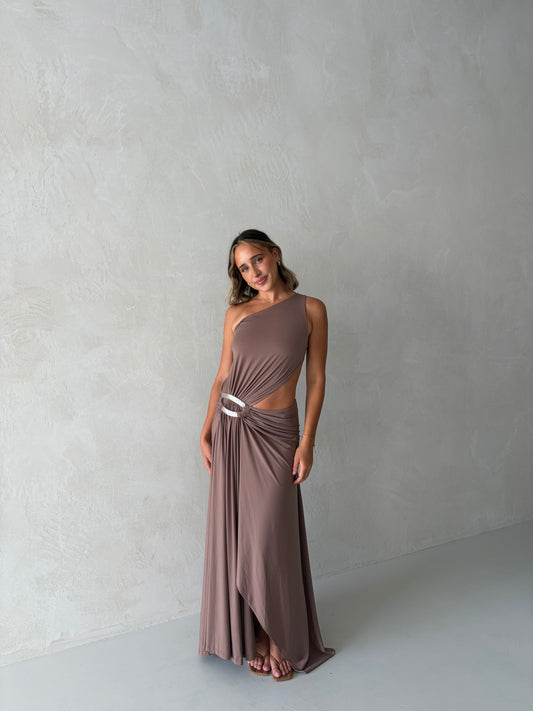 Serena Gown in Taupe