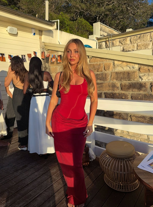 Jade Maxi in Scarlet