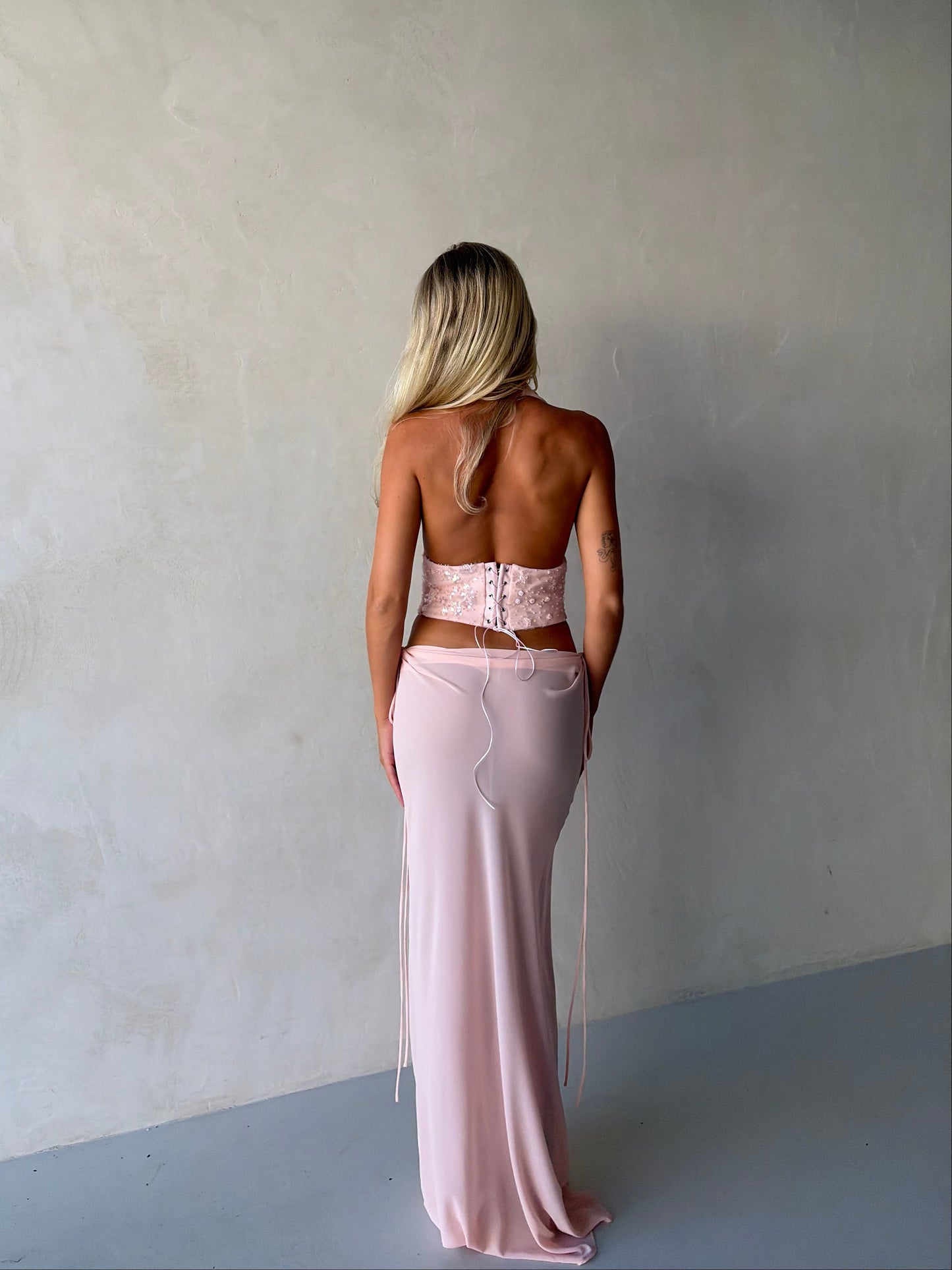 Bronte Top + Allira Maxi Skirt In Baby Pink