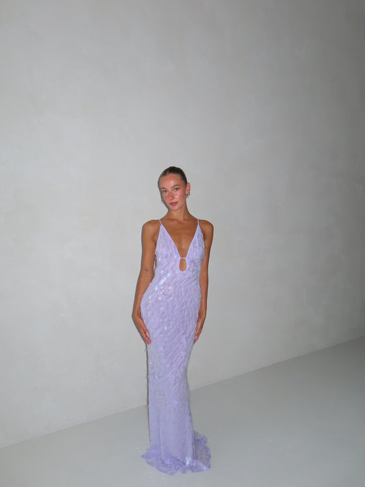 Sapphire Sequin Dress in Lilac