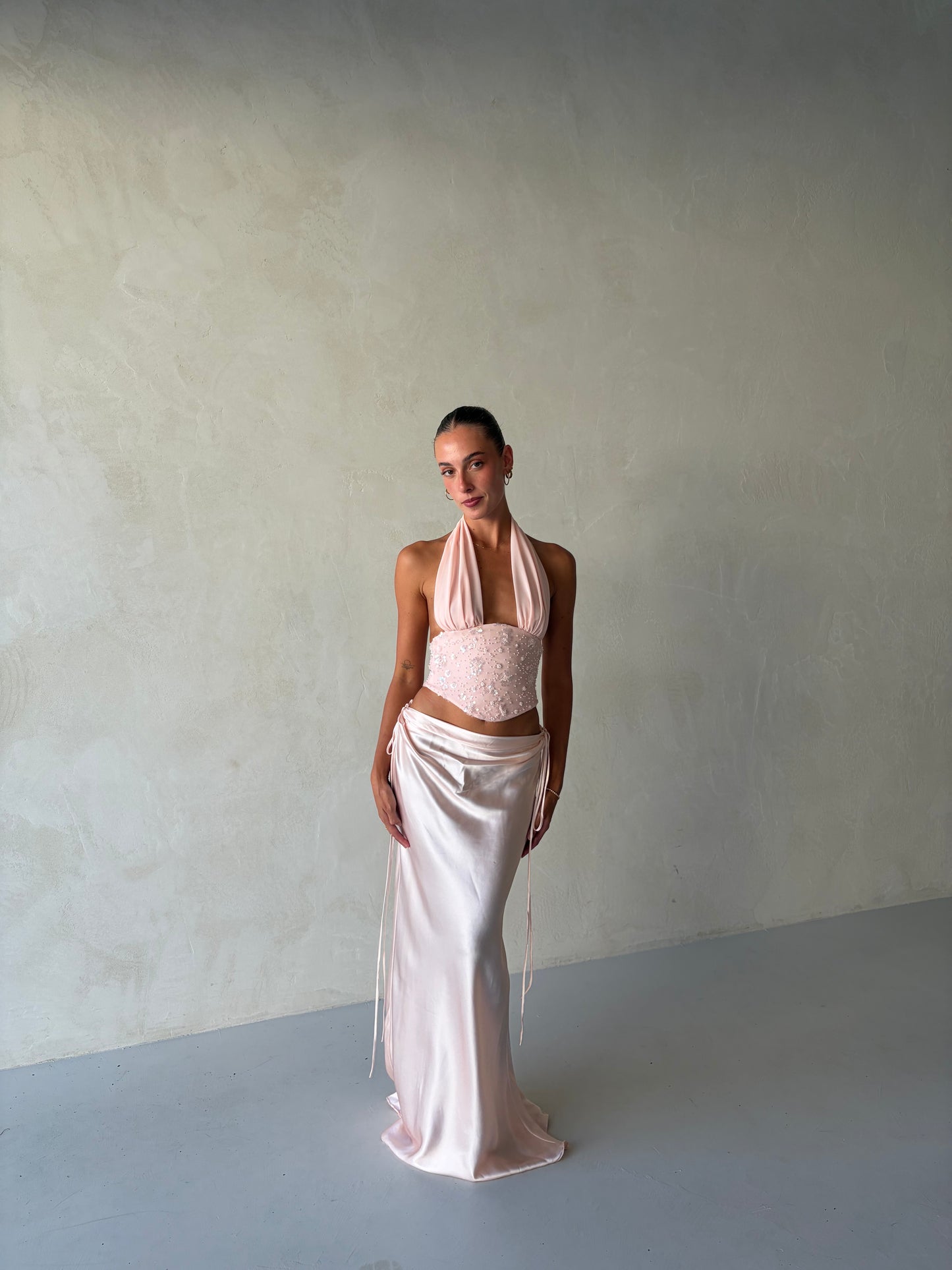 Bronte Top + Evelyn Maxi In Baby Pink