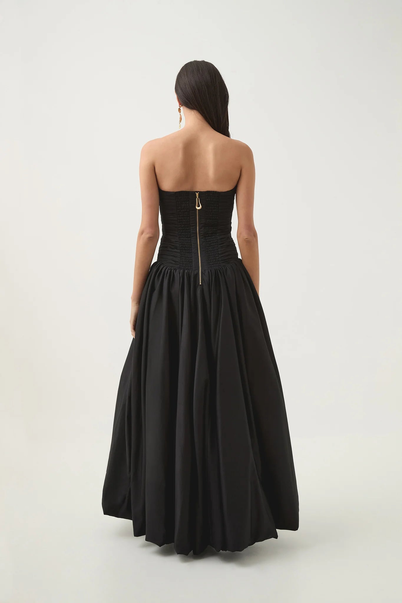 Violette Bubble Hem Maxi Dress in Black