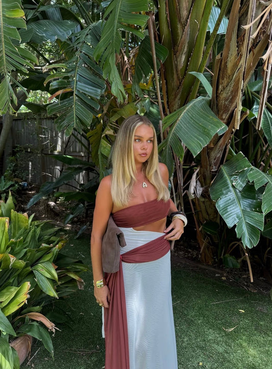 Ayla Strapless in Rust/Buttercream