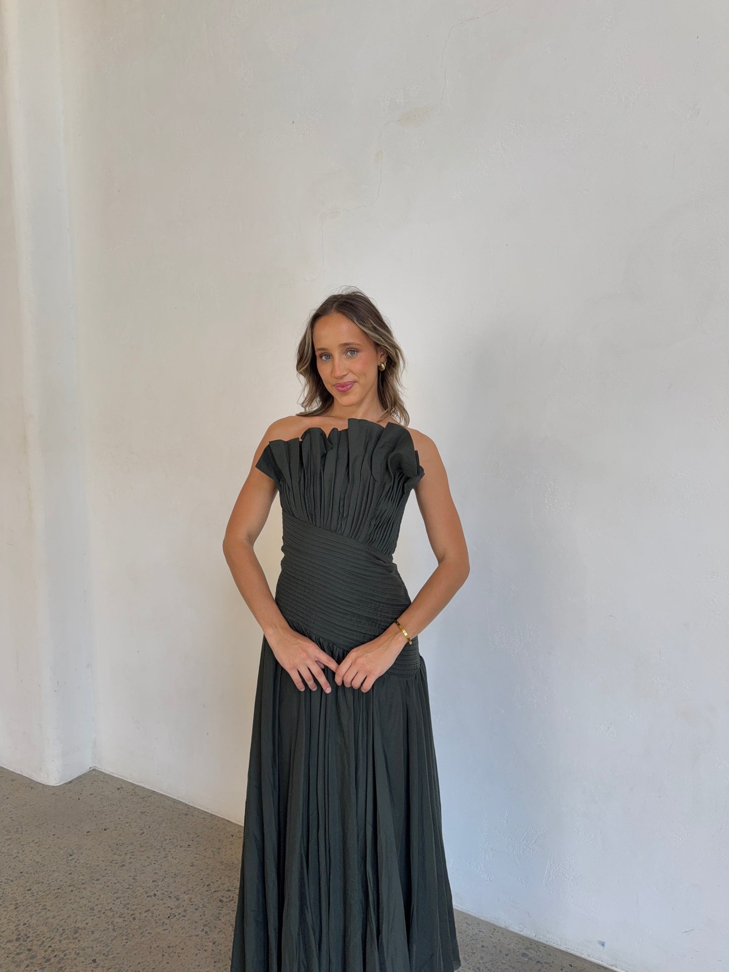 Aquiline Gown in Hunter Green