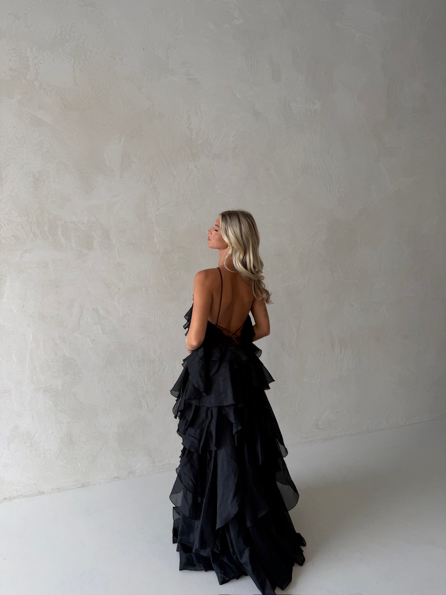 Pandorea Layered Maxi Dress In Black