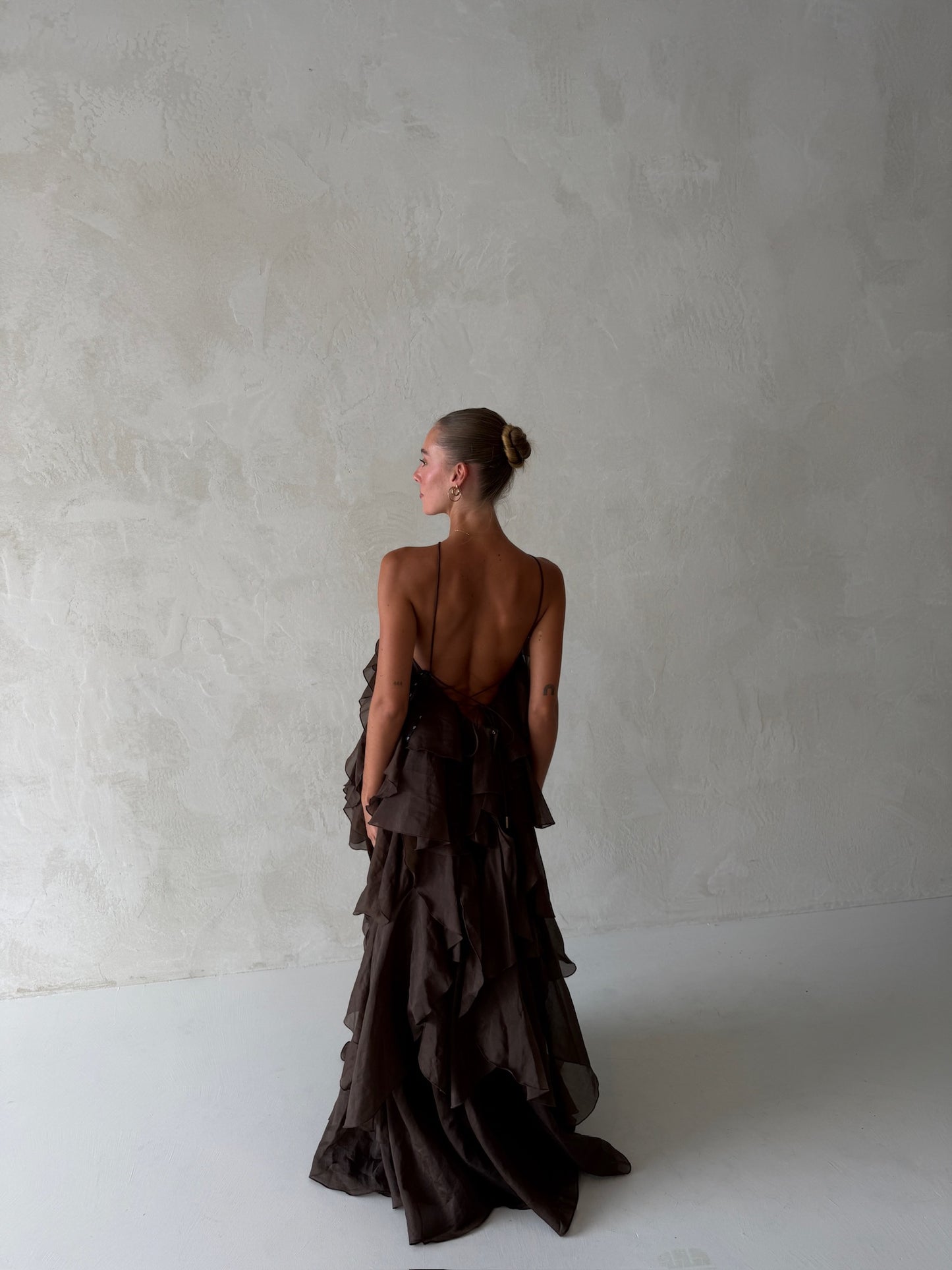 Pandorea Layered Maxi Dress In Brown