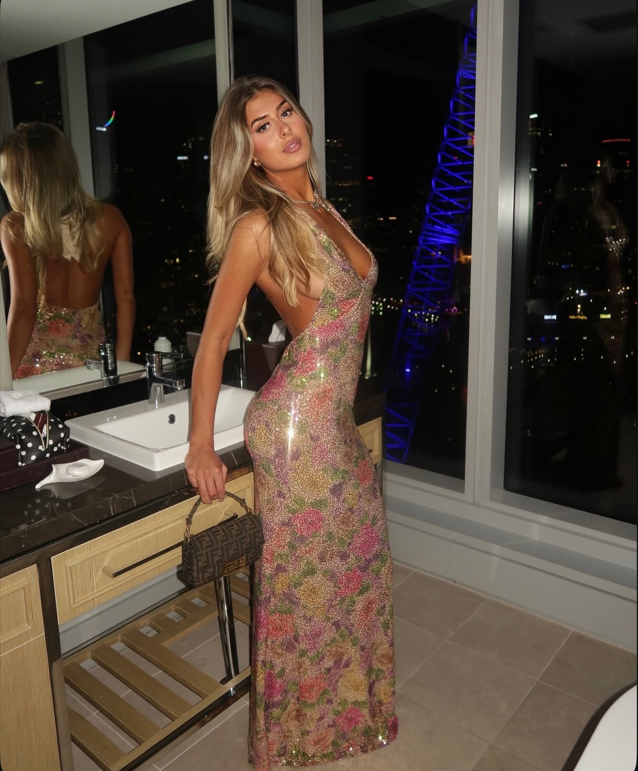 Liana Dress in Fleur Sequin