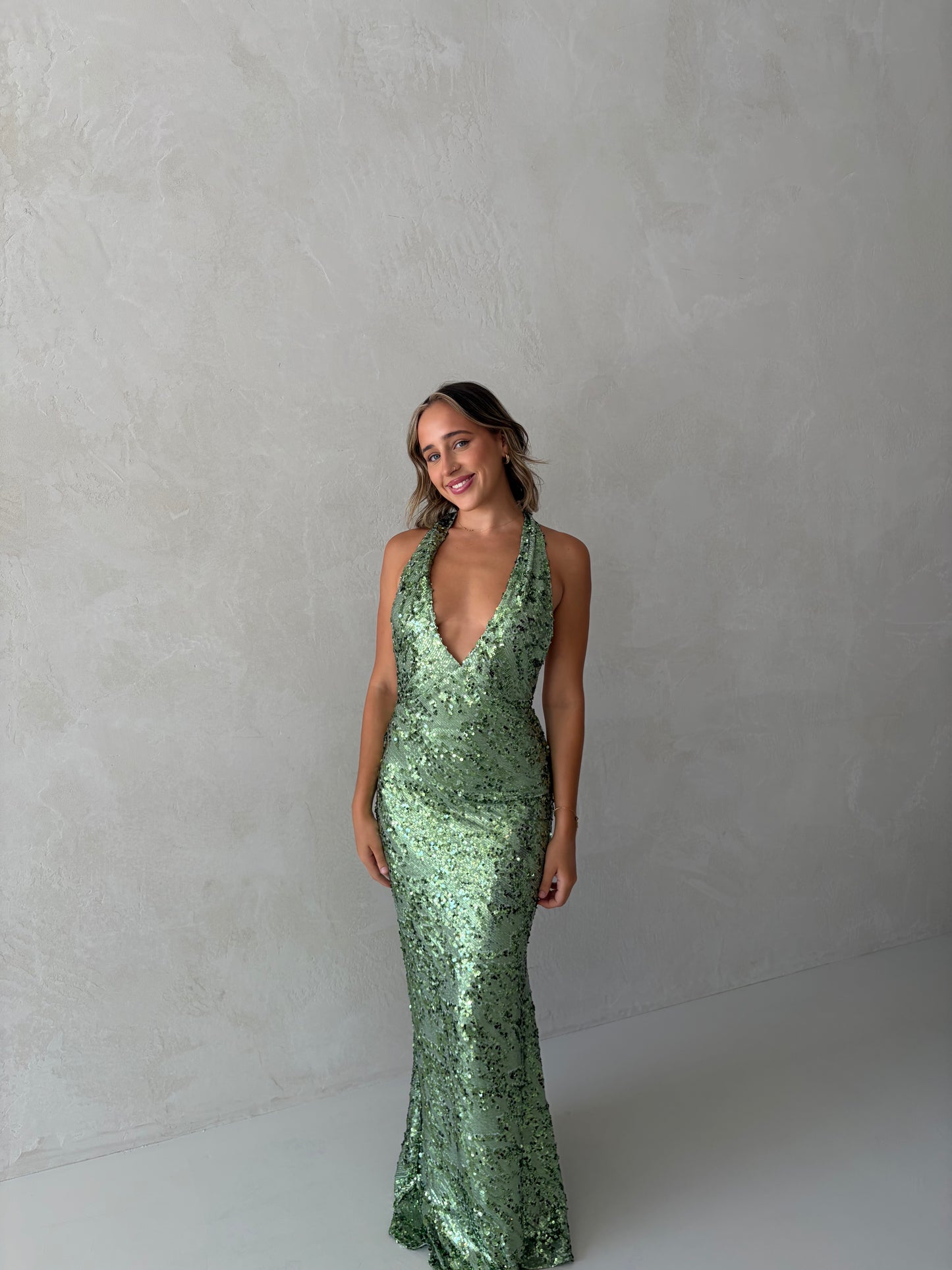 Liana Dress in Seafoam Sequin
