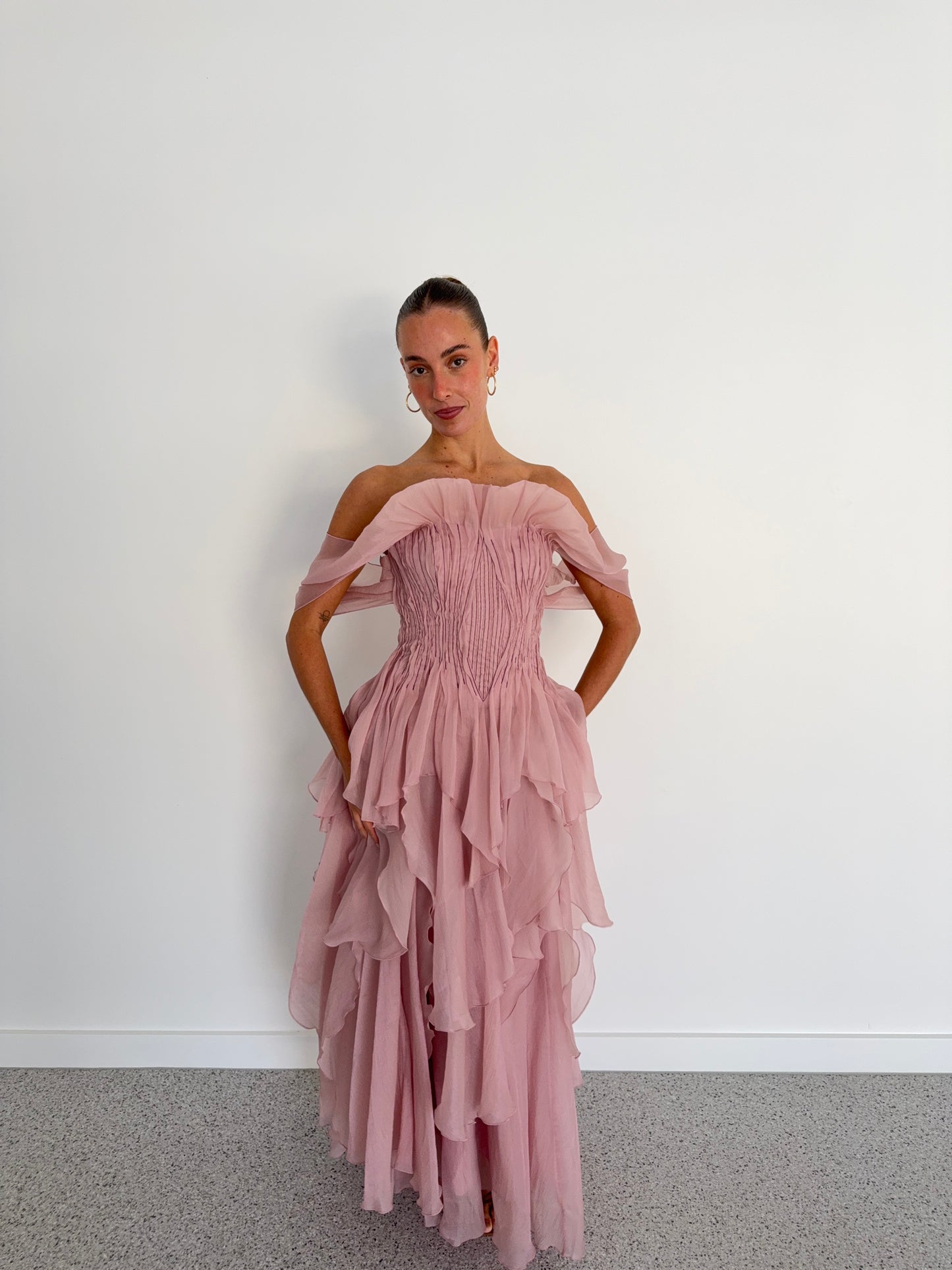 Nisha Gown In Fawn Pink