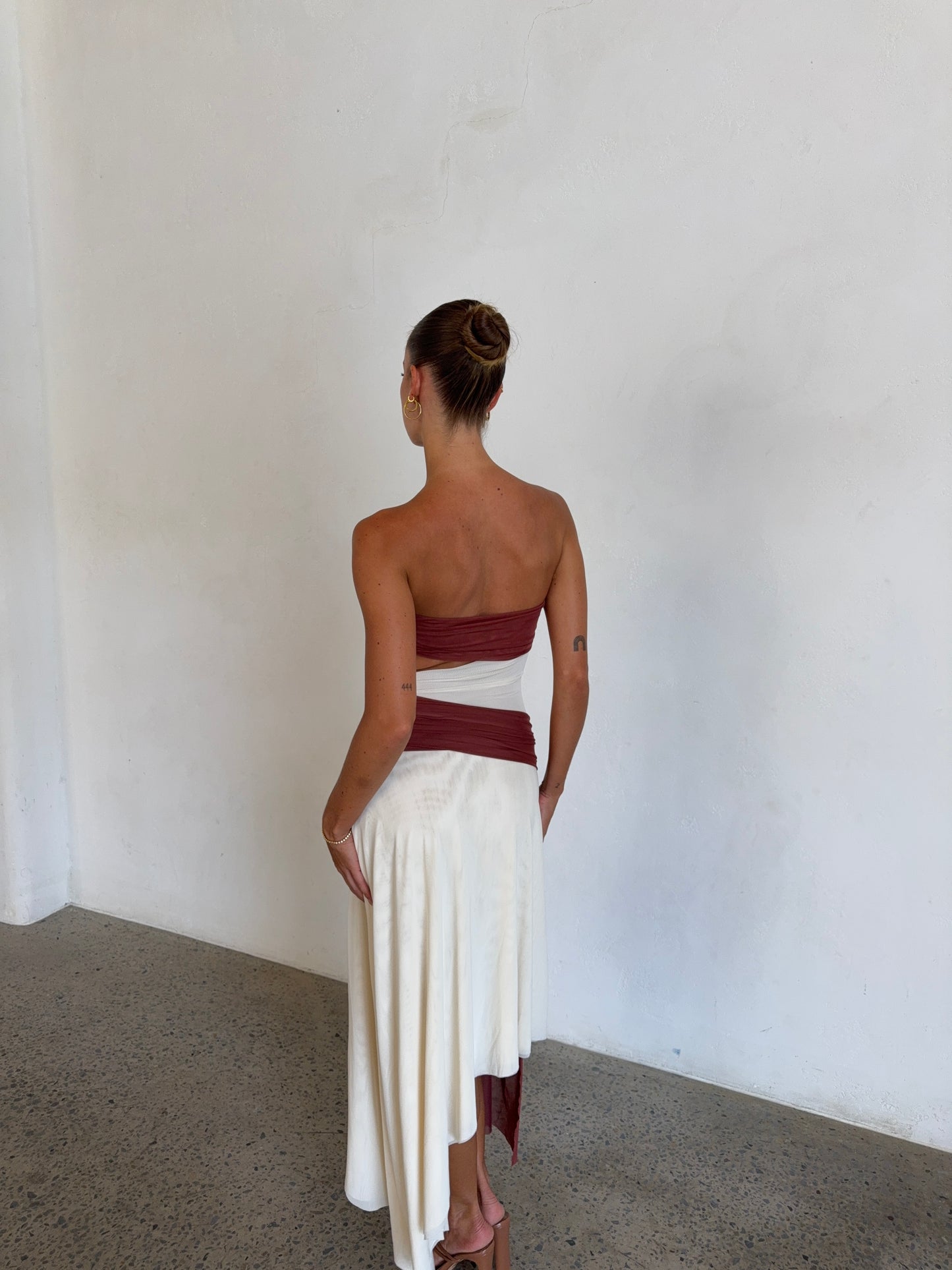 Ayla Strapless in Rust/Buttercream