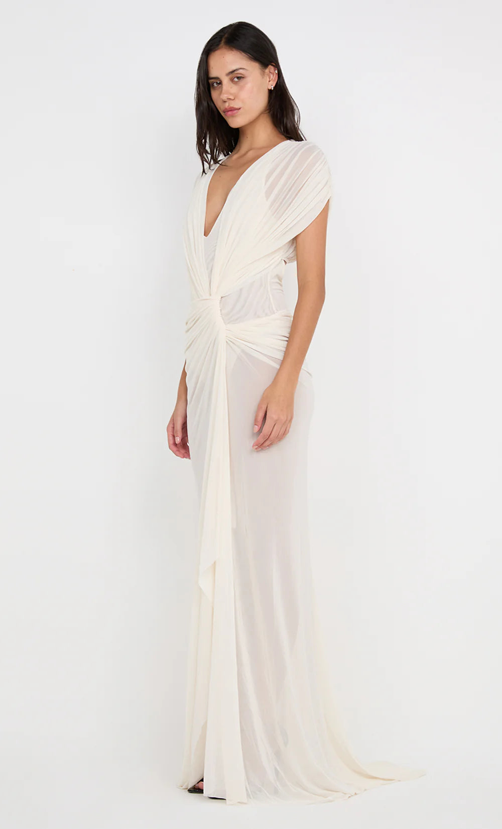 Leia Drape Gown in Butter Cream