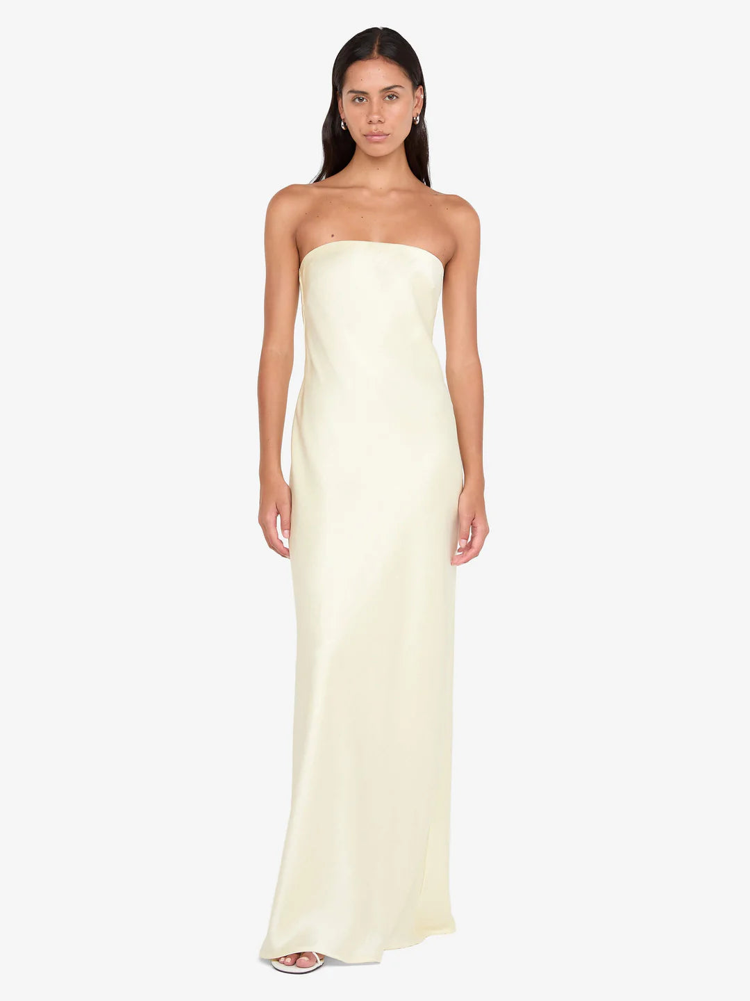Austen Strapless Maxi in Ice Yellow