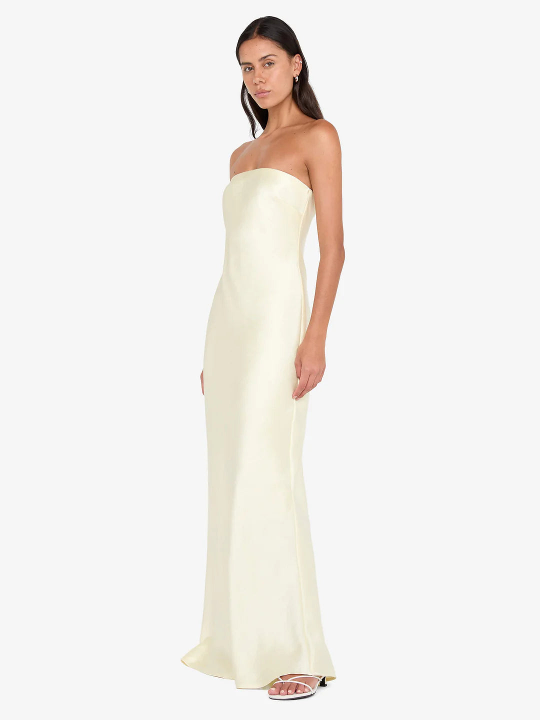 Austen Strapless Maxi in Ice Yellow