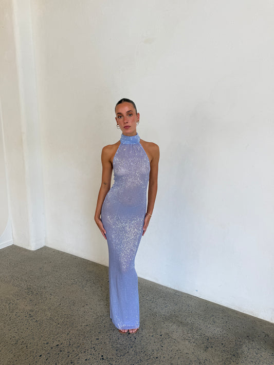 Casablanca Gown in Sapphire Sequin