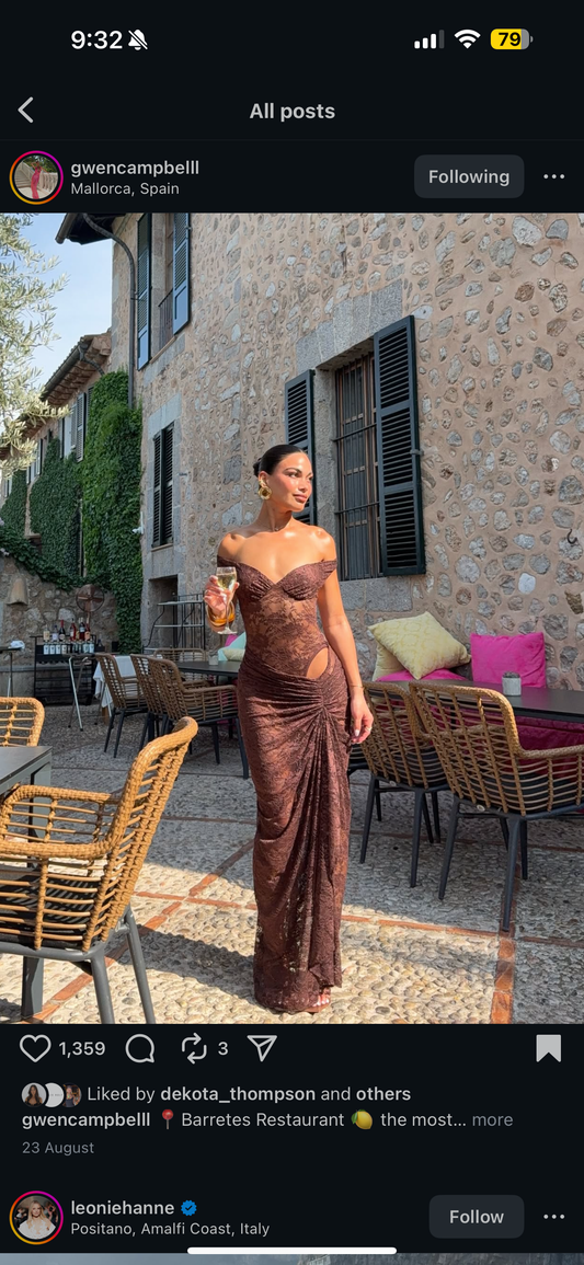 Aubrey Dress in Brown