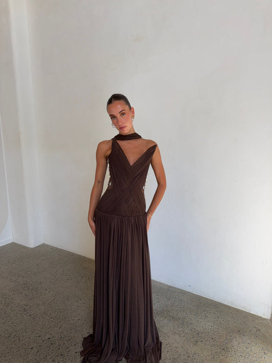 Aurelia gown in Brown