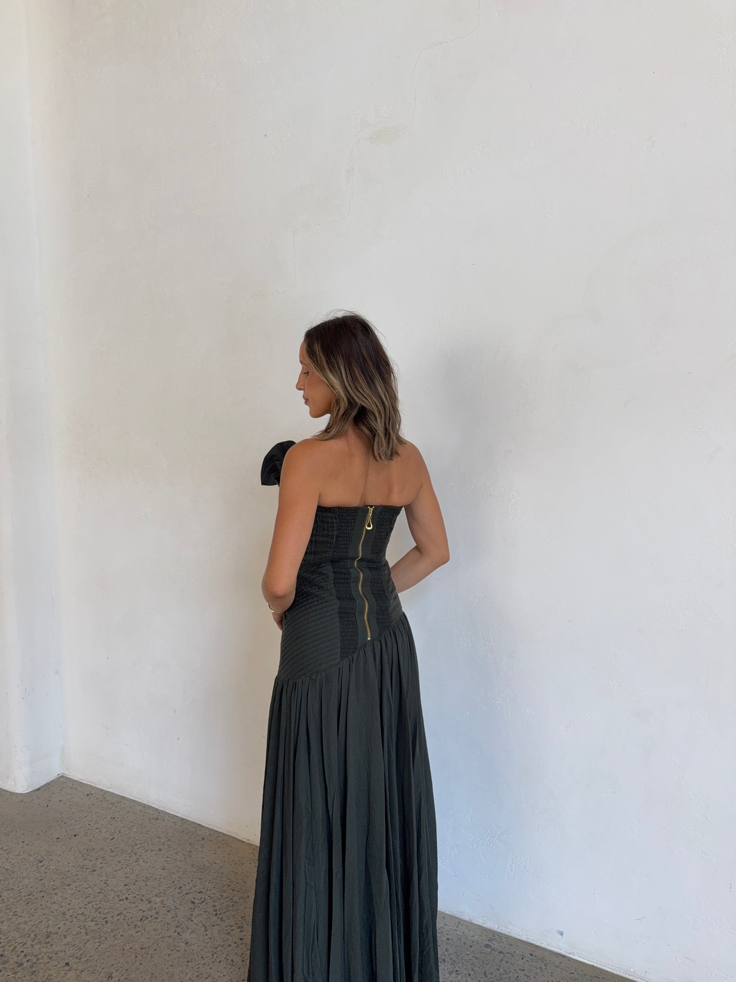 Aquiline Gown in Hunter Green