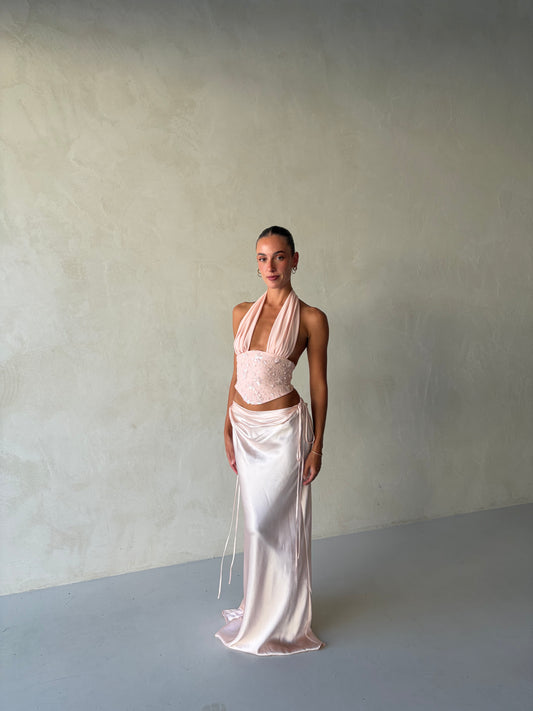 Bronte Top + Evelyn Maxi In Baby Pink