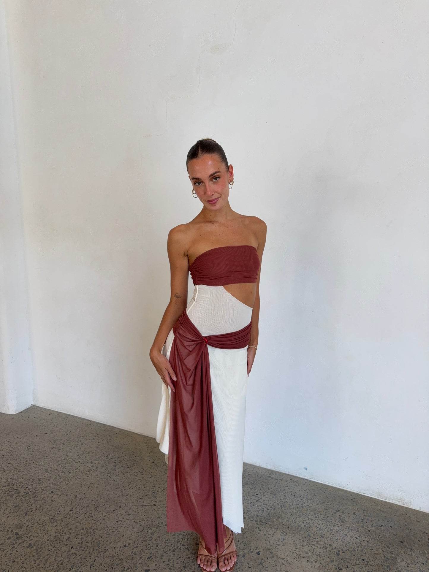 Ayla Strapless in Rust/Buttercream