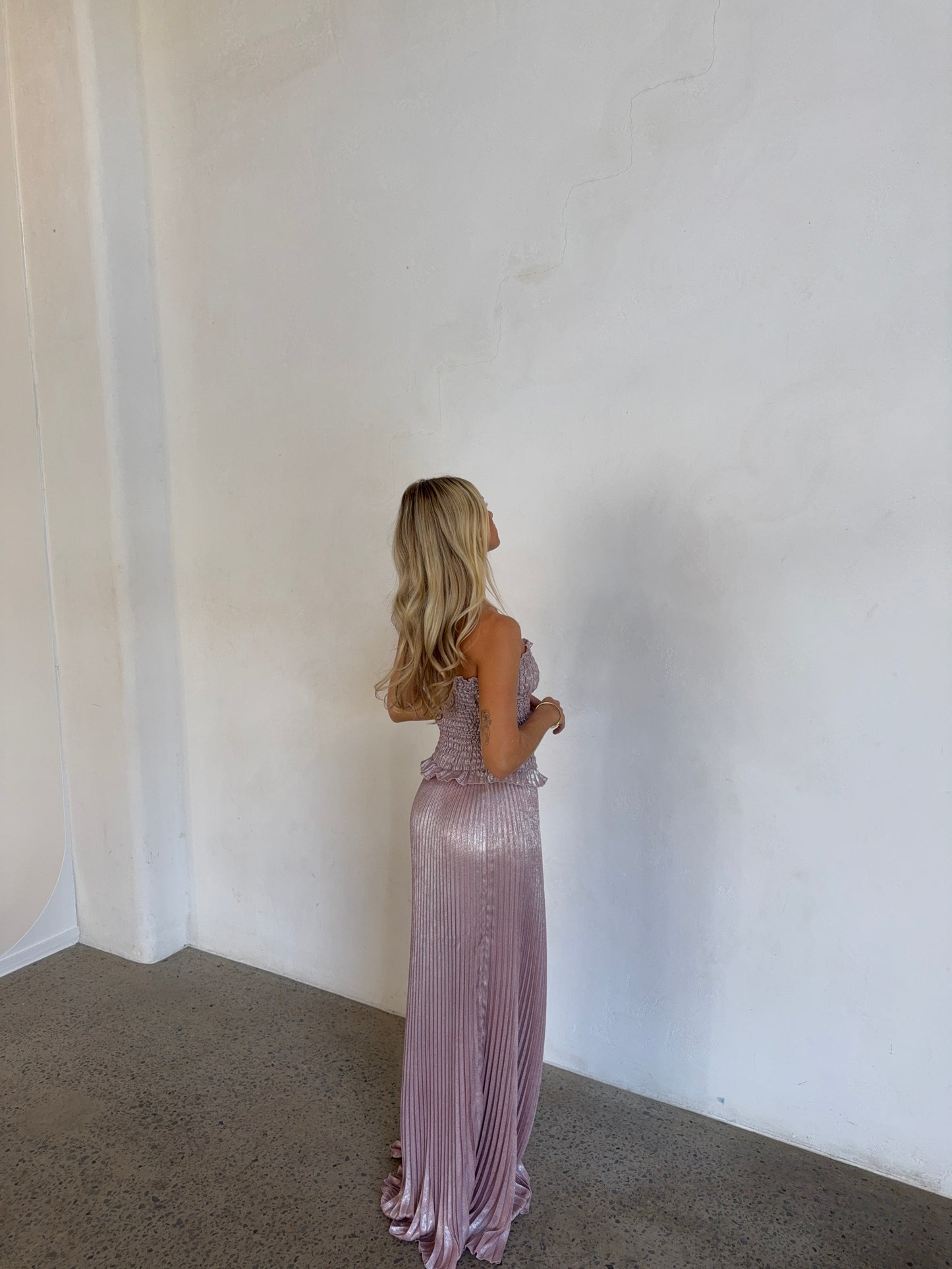 Maya Gown in Dusty Shimmer