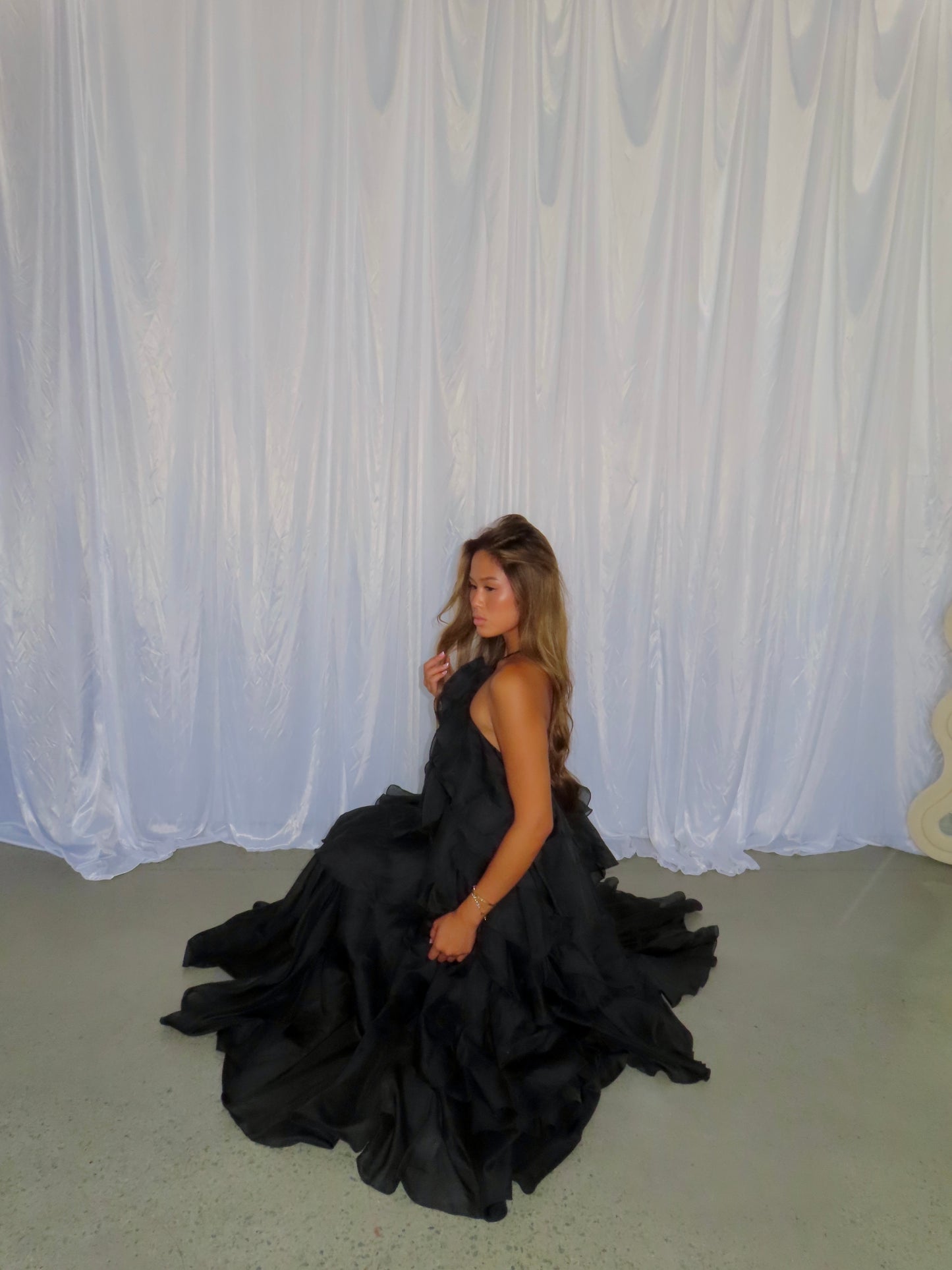 Pandorea Layered Maxi Dress In Black