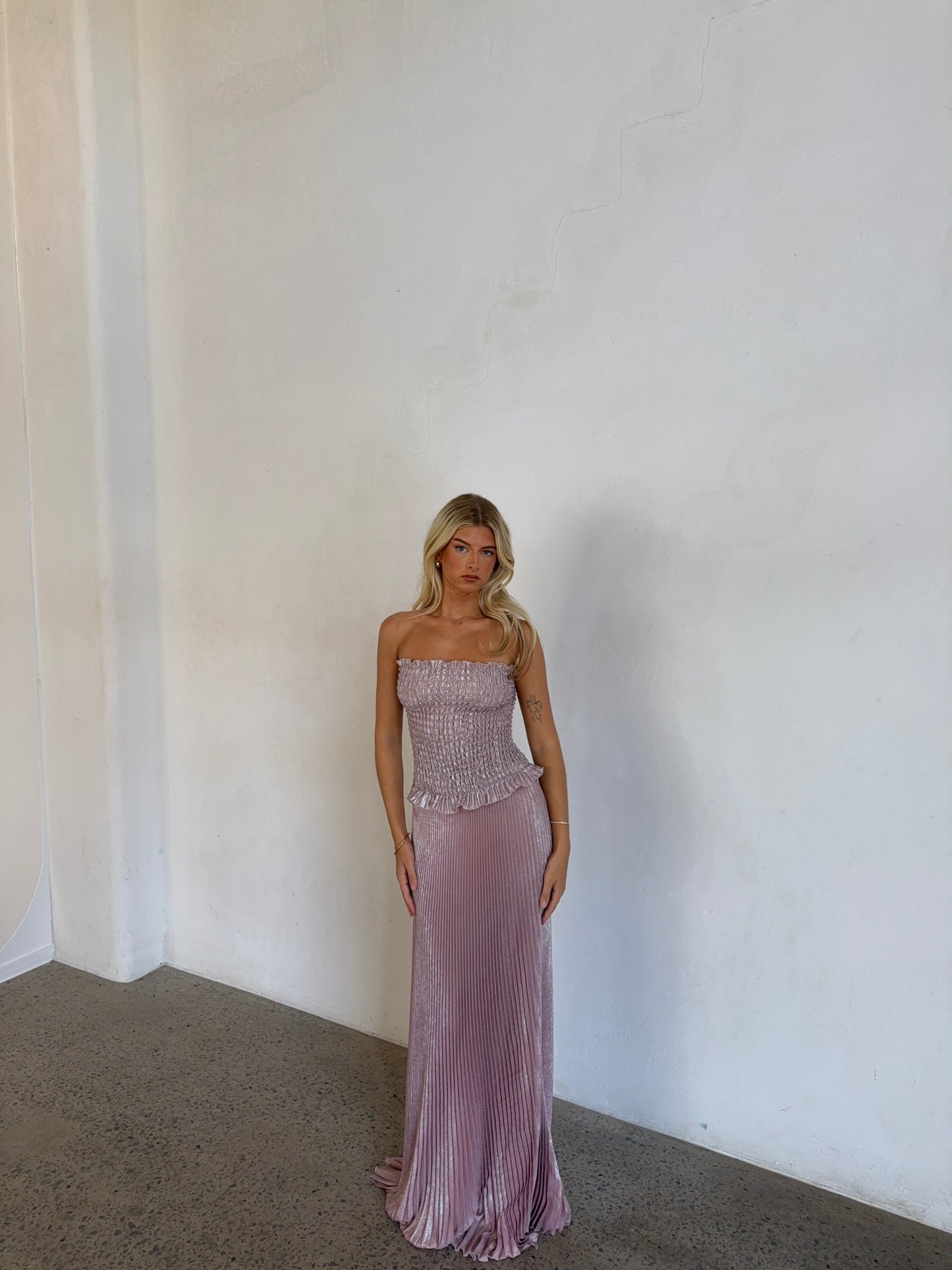 Maya Gown in Dusty Shimmer
