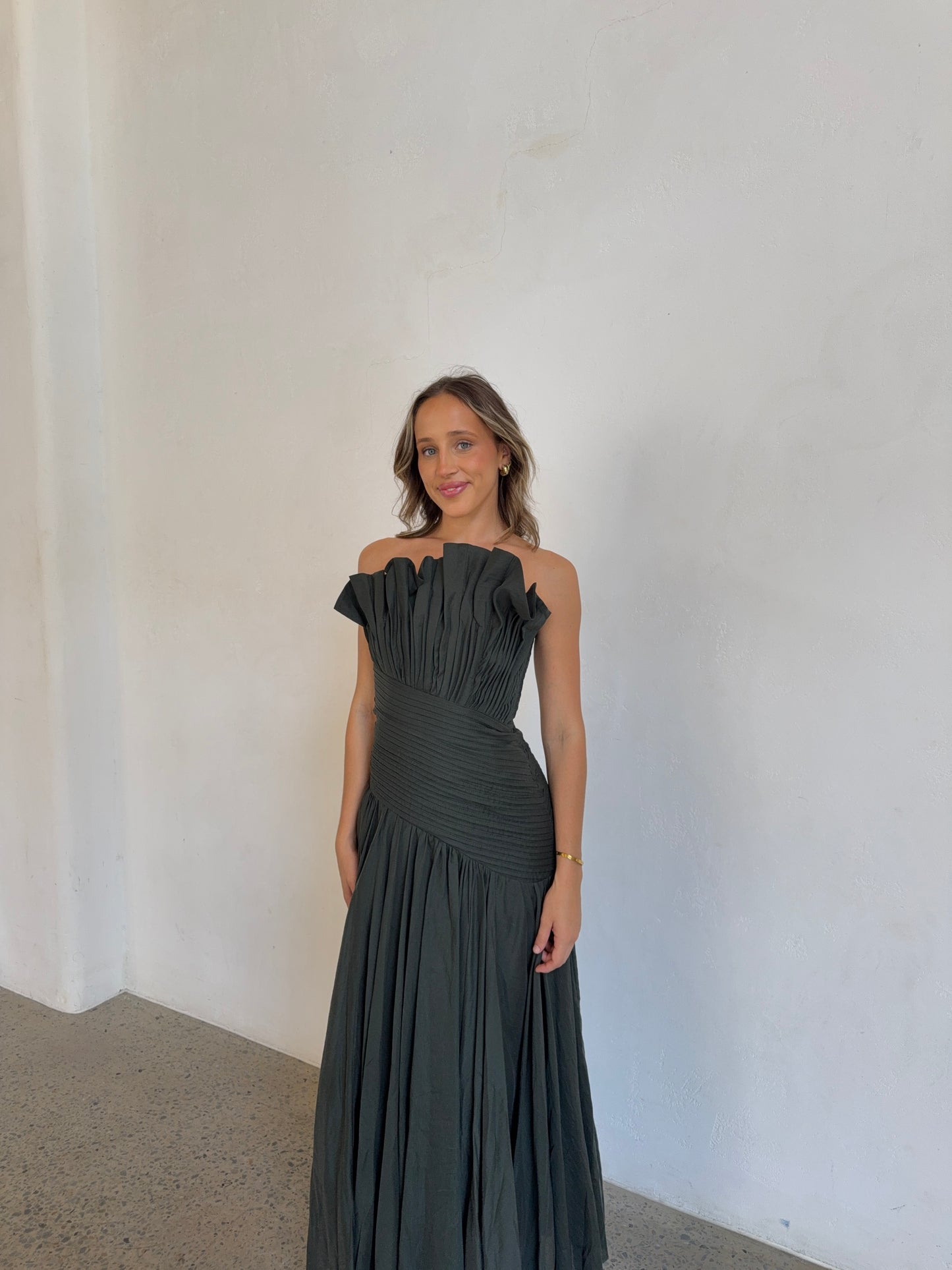 Aquiline Gown in Hunter Green