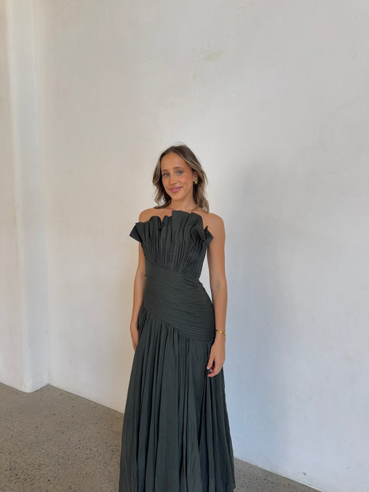 Aquiline Gown in Hunter Green