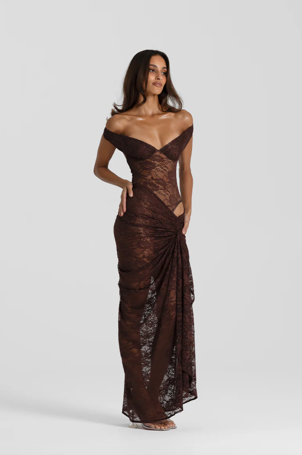 Aubrey Dress in Brown