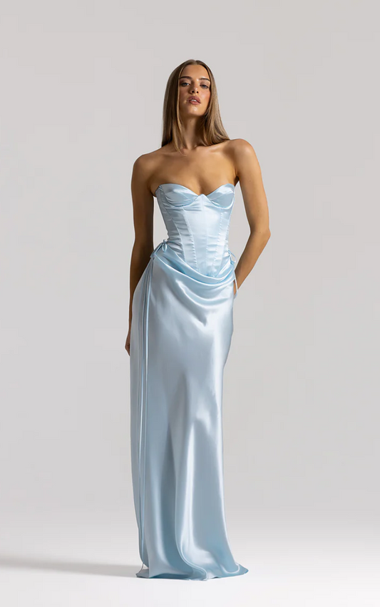 Elina Bustier + Evelyn Maxi in Ice Blue