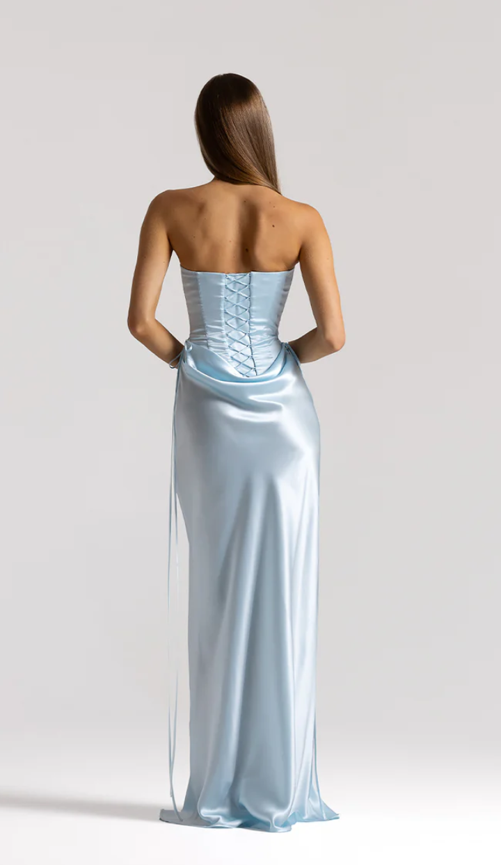 Elina Bustier + Evelyn Maxi in Ice Blue