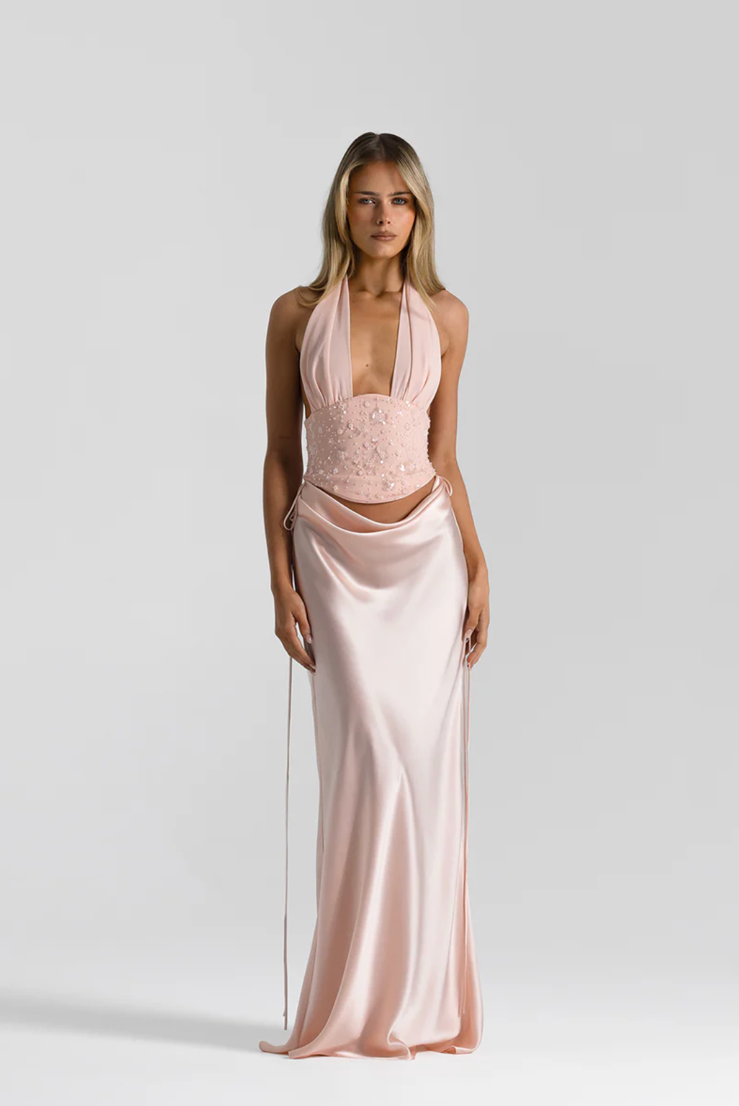 Evelyn Maxi Skirt In Baby Pink